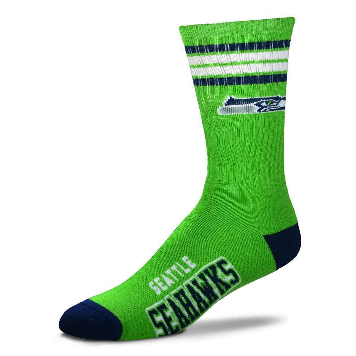 For Bare Feet - Seattle Seahawks NFL Crew Socks | Kids' - Knock Your Socks Off