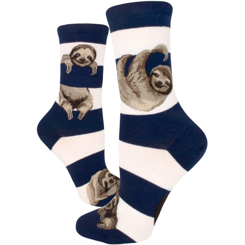 ModSock - Sloth Stripe Crew Socks | Women's - Knock Your Socks Off