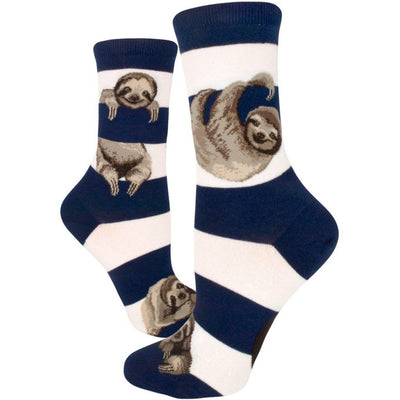 ModSock - Sloth Stripe Crew Socks | Women's - Knock Your Socks Off