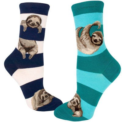 ModSock - Sloth Stripe Crew Socks | Women's - Knock Your Socks Off