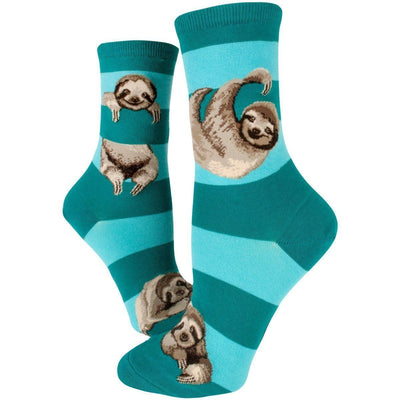 ModSock - Sloth Stripe Crew Socks | Women's - Knock Your Socks Off