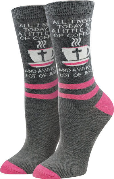 Sock Harbor - Jesus & Coffee Crew Socks | Women's - Knock Your Socks Off