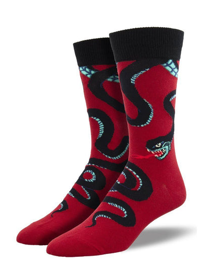 Socksmith - "Slither Me Timbers" Snake Crew Socks | Men's - Knock Your Socks Off