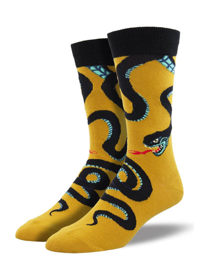 Socksmith - "Slither Me Timbers" Snake Crew Socks | Men's - Knock Your Socks Off