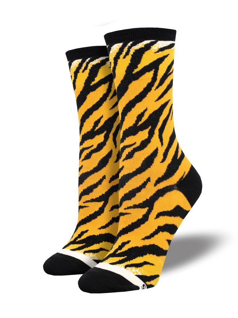 Tiger Stripes Crew Socks | Women's - Knock Your Socks Off